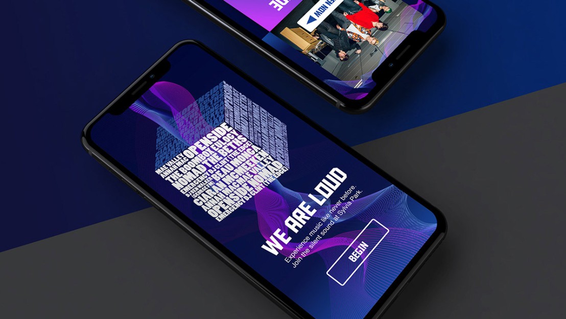 Silent Sound app screens on two phones