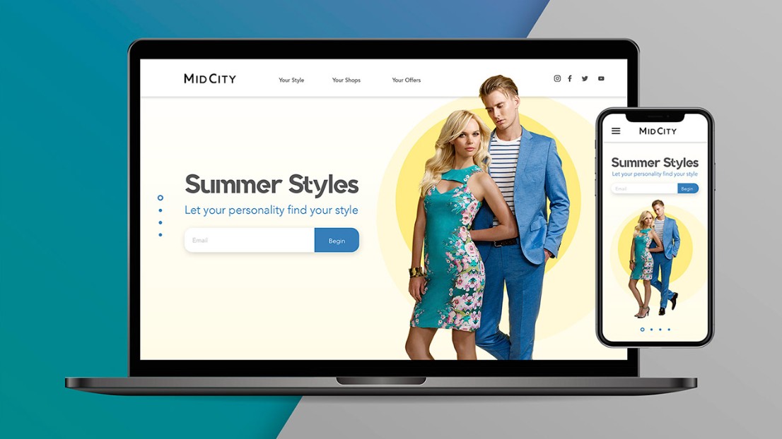 Summer Styles web page on a laptop and phone